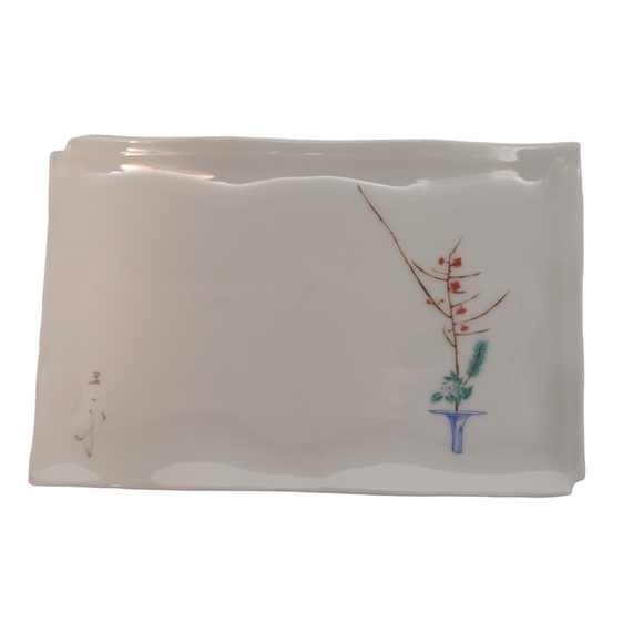 5 Japanese Porcelain Rectangular Handpainted Appetizer Dessert Sushi Plates - Picture 6 of 14